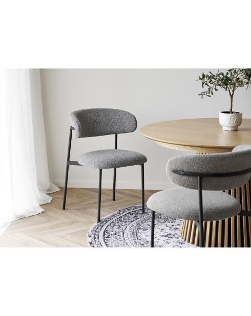 2 sillas de comedor Mira con patas rizadas de color gris claro negro HN1268 - 59x55x795 cm