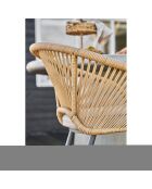 2 chaises de salle à manger Novella aluminium beige sable coussin inclus - 635x575x77 cm