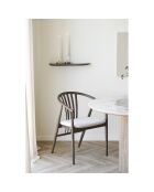 Chaise de salle à manger Agustin en chêne avec assise en tissu finition fumée/sable HN1286 - 54x57x78 cm