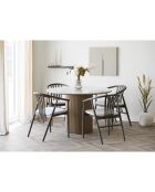 Chaise de salle à manger Agustin en chêne avec assise en tissu finition fumée/sable HN1286 - 54x57x78 cm