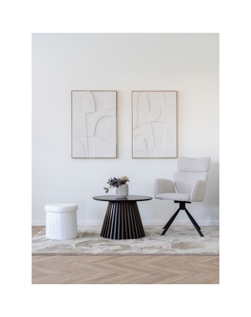 2 chaises de salle à manger Cordoba pivotante couleur sable pieds noirs HN1279 - 56x60x95 cm