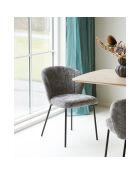 2 sillas de comedor Roanne grises con patas negras HN1319 - 66x59x80 cm