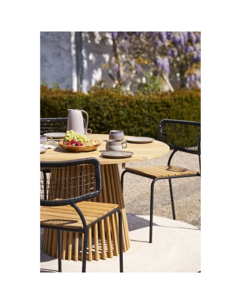 Mesa de comedor Lorca de teca natural - 120x120x75 cm