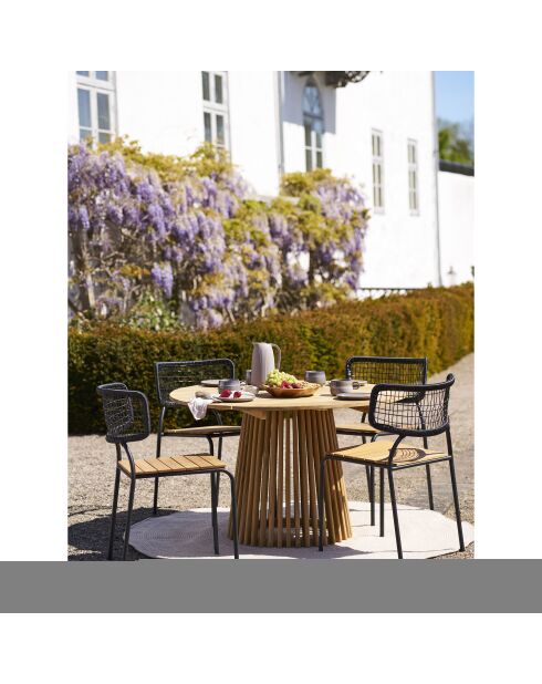 Mesa de comedor Lorca de teca natural - 120x120x75 cm