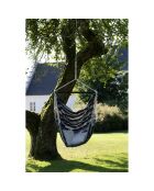Fauteuil hamac Lamia polyester/coton mélèze noir/gris/blanc - 100x130x185 cm