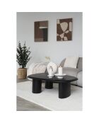 Tirano Couchtisch aus schwarzem Eschenfurnier - 96x78x32 cm