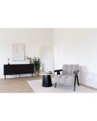 Buffet Kyoto 3 tiroirs 2 portes placage chêne fumé pieds en métal noir - 40x150x74 cm