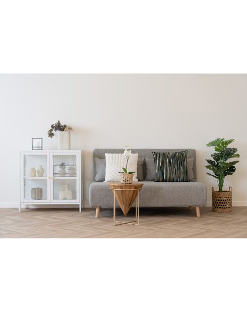 Armario Dalby con 2 puertas de cristal en acero blanco - 35x80x80 cm