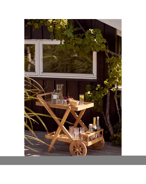 Teekarren aus natürlichem Teakholz, 50 x 86 x 81 cm