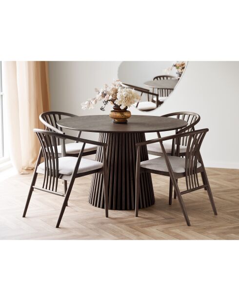 Osaka Esstisch aus geräuchertem Eichenfurnier - 120x120x75 cm