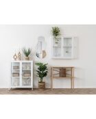 Ventana suspendida Brisbane, 2 puertas de cristal, acero blanco, 18x80x80 cm