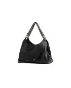 Euthalia schwarze Hobo-Schultertasche aus Kunststoff Schwarz - 35x21x14 cm