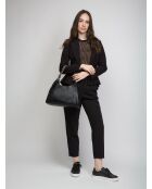 Euthalia schwarze Hobo-Schultertasche aus Kunststoff Schwarz - 35x21x14 cm