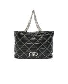 Bandolera de piel negra - 42x28x18 cm