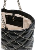 Bandolera de piel negra - 42x28x18 cm