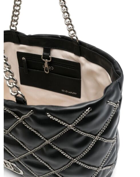 Bandolera de piel negra - 42x28x18 cm