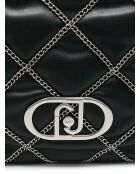 Bandolera de piel negra - 42x28x18 cm