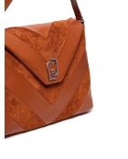 Sac bandoulière patchwork Caramel bronze - 35x28x12 cm