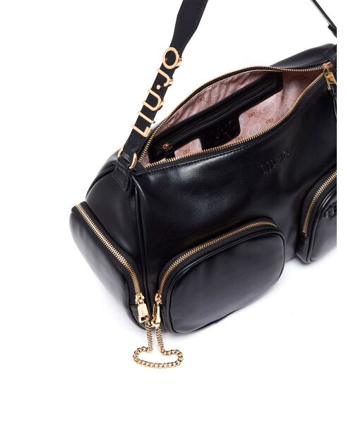 Bandolera multibolsillos negra - 41x17x26 cm