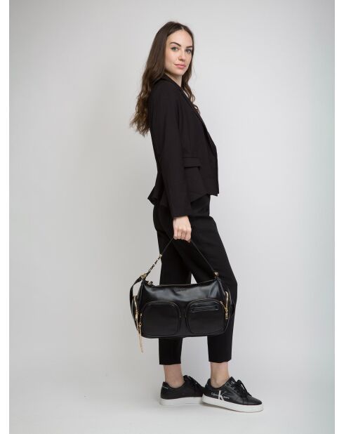 Bandolera multibolsillos negra - 41x17x26 cm