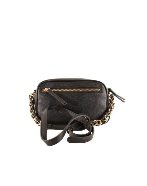 Euthalia schwarze synthetische Schultertasche Schwarz - 24x14x9 cm