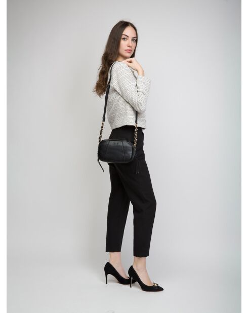 Euthalia schwarze synthetische Schultertasche Schwarz - 24x14x9 cm