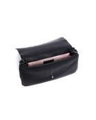 Schultertasche aus schwarz beschichtetem Stoff - 24x3x14 cm