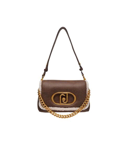 Borsa a tracolla moka effetto metallizzato - 26x16x8 cm