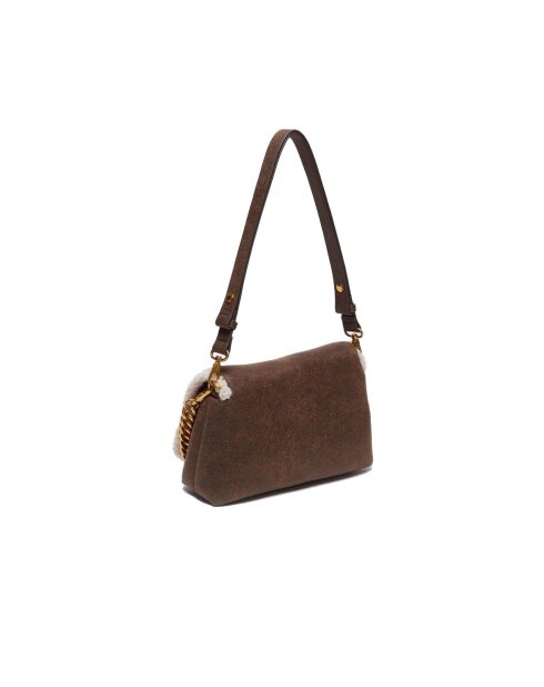 Borsa a tracolla moka effetto metallizzato - 26x16x8 cm