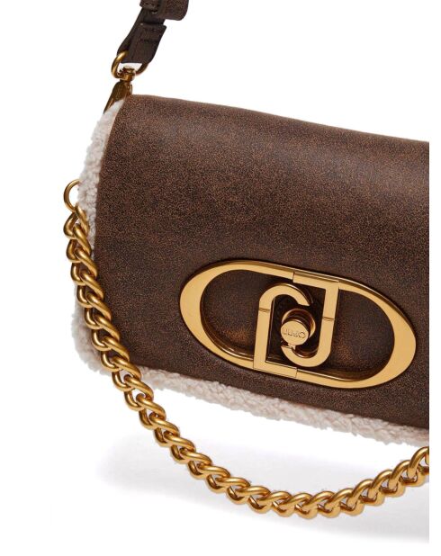 Borsa a tracolla moka effetto metallizzato - 26x16x8 cm