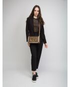 Borsa a tracolla moka effetto metallizzato - 26x16x8 cm