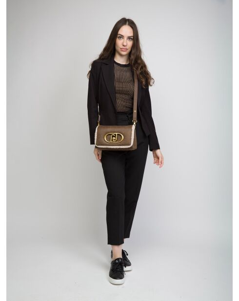 Borsa a tracolla moka effetto metallizzato - 26x16x8 cm