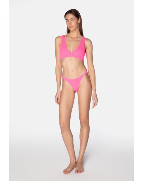 Costume da bagno a taglio alto rosa acqua