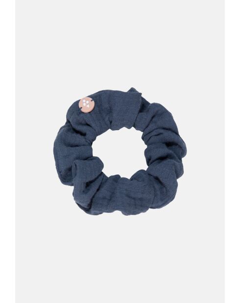 Elastique à cheveux scrunchie framboise bleue