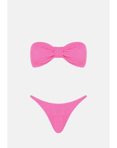 Costume da bagno alto rosa Lory in gomma da masticare
