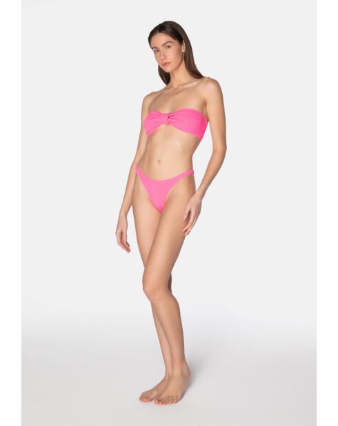 Costume da bagno alto rosa Lory in gomma da masticare