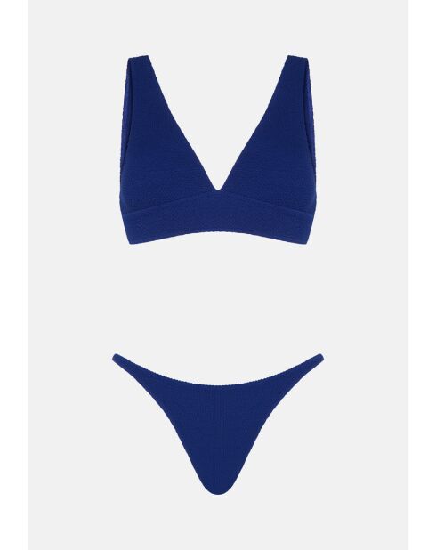 Hoog uitgesneden badpak Aqua Blueberry