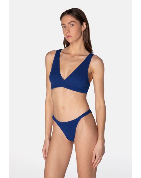 Hoog uitgesneden badpak Aqua Blueberry