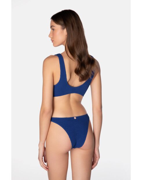 Hoog uitgesneden badpak Aqua Blueberry