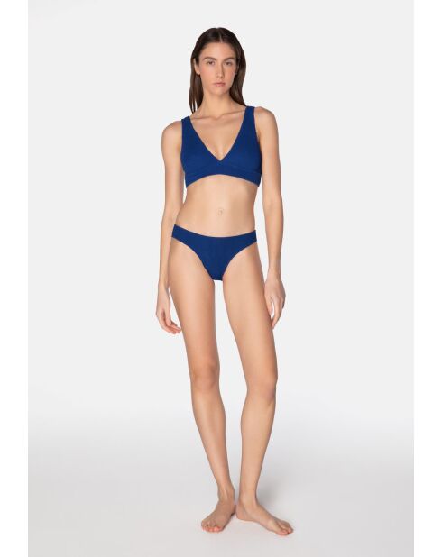 Hoog uitgesneden badpak Aqua Blueberry