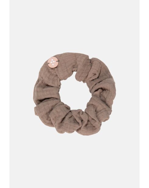 Elastique à cheveux scrunchie noisettes
