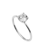 Zilverkleurige en witte kristallen ring