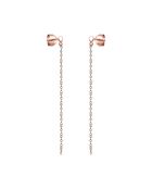 Boucles d'oreilles en argent doré rose & émail bleues