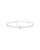 Bracelet en argent & cristal & émail rose