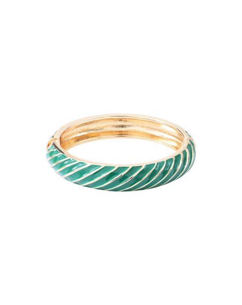 Bracelet en laiton doré et laque vert