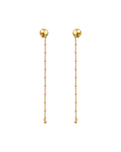 Geelgouden, zilveren en oranje emaille oorbellen