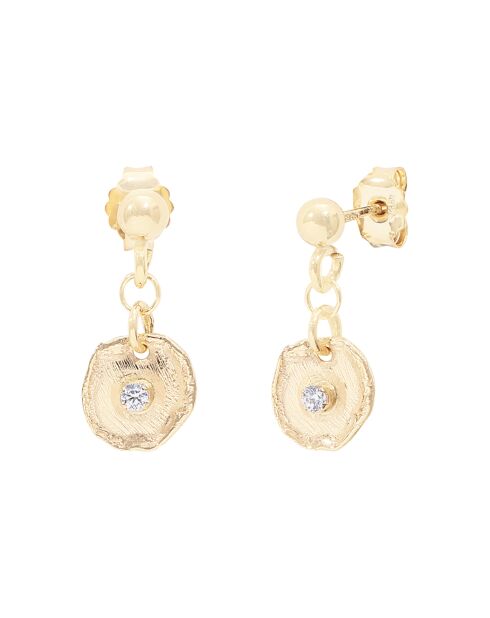 Geelvergulde zilveren en vergulde oz-oorbellen