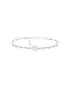 Bracelet en argent & cristal & émail blanc