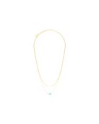 Halsketting in IP-goudstaal en blauwe halfedelsteen