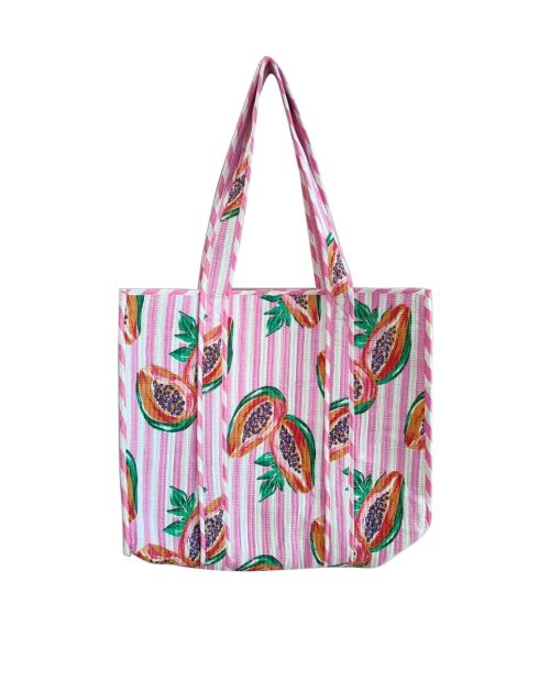 Roze Papaya strandtas - 45x45 cm